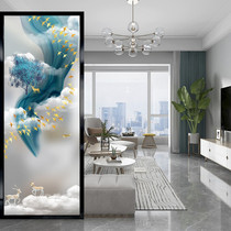 Art glass partition screen decoration living room entrance cabinet TV background wall carved matte tempered light abstract