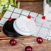 90 caliber disposable injection cup lid thickened coffee Hi Tea King Tea Gong Tea lid Milk tea paper cup lid with red stopper