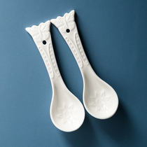 Sok kitchen Japanese-style creative butterfly short handle small spoon Cute mini small dessert net red household eating ceramic spoon