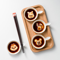 Cartoon ceramic dipping dish Sok kitchen small fresh cute household creative dumplings Soy sauce vinegar barbecue seasoning dish plate