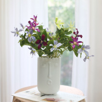 Artificial flower retro flower clematis fake flower shooting props flower home living room decorative flower pastoral style flower art