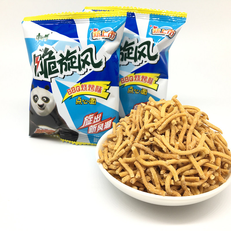 康师傅脆旋风点心面bbq烧烤味10g*40袋一整箱干吃面脆面薯条包邮