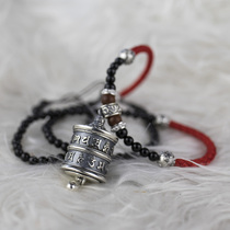 S925 Silver Nepali style Tibetan craft Six-word Daming mantra Sutra wheel Ga Wu box Part of the area full