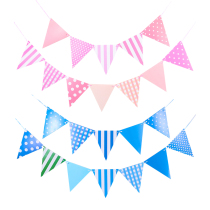 ins Hanging Flag Triangle Flag Paper Party Birthday Decoration Cartoon Colored Flag Pull Flag Kindergarten Scene Setup Supplies