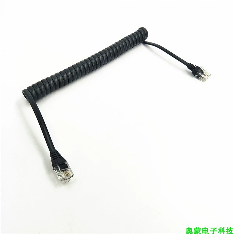 Đường cong điện thoại 4 lõi / 6 lõi, đường dây điều khiển điện thoại cố định, đường dây lò xo micrô, đường dây điện thoại treo tường - Micrô