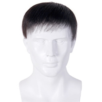 Mens replacement block mens hand-woven wig mens short hair delivery needle handsome bald head reissue film real hair middle-aged and elderly heads