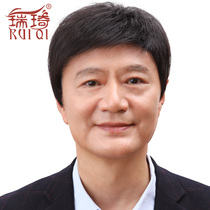 Wig mens short hair mens real hair full head male wig set full handsome real person fake hair real hair Silk