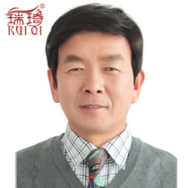 Middle-aged and elderly mens straight hair real hair male father wig middle-aged mens short hair whole top real hair silk hair set