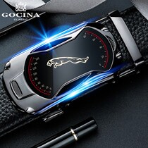 Cookish Family Belt Mens Leather Belt Han Pure Bull Leather Jaguar Personality Automatic Closed New Trouser Belt
