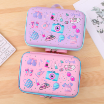 Qitong pencil case large capacity Childrens portable Password box primary school child password lock stationery box Girl Pencil Case