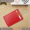 Red vertical external card with polka bead chain PU leather