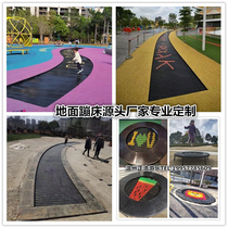 Outdoor park Childrens entertainment ground bouncing trampoline round buried trampoline parent-child playground trampoline manufacturer