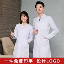 White coat long-sleeved doctors clothing mens coat laboratory clothing college students chemical laboratory nurse short-sleeved womens overalls