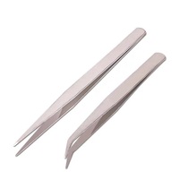 Stainless steel tweezers taut seam threading tongs garment factory industrial-grade sewing tools pointed elbow repair pliers