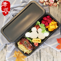 Packaging box disposable rectangular sub-grid dining box can microwave with anti-fog cover single-grid 3-g snack box commercial section