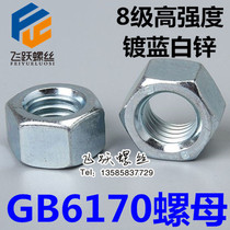 Level 8 hexagonal screw cap GB6170 galvanized hexagonal nut M6 8 10 12 12 16 16 18 20 22 24