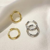 Twisted Earnail Special Design Sensation Superior Small Ear Button 2021 New Tide Silver earrings South Korean temperament earrings