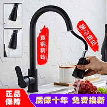 Full copper pull-out cold and hot water tap kitchen telescopic rotary laundry cabinet dishwashing pool Vegetable Pool Stainless Steel tap