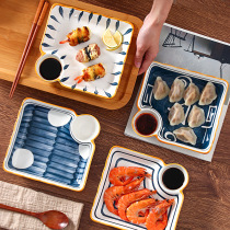 Japan Import M U J I DAY STYLE CERAMIC DUMPLINGS PAN STEAMED DUMPLINGS STEAMED SHRIMP SNACK BREAKFAST PAN WITH VINEGAR DISH SUSHI