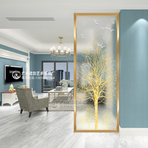 Modern minimalist art glass living room screen partition decoration bedroom shoe cabinet entry Xuanguang frosted light luxury