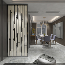 Simple art glass screen partition living room entrance aisle Custom small apartment light luxury decoration home background wall