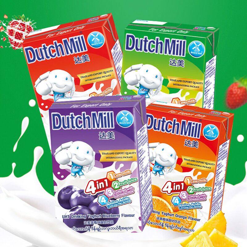 达美进口酸奶四种口味水果味酸牛奶蓝莓草莓香橙子味儿童学生整箱