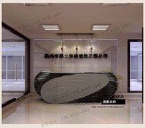 Shanghai front desk reception desk Welcome fashion paint special-shaped layer by layer irregular creative cashier bar customization