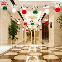 Christmas decoration paper honeycomb ball pull flag hanging decoration shopping mall shop scene layout dress up flower hanging decoration