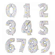 Foreign trade new 40 inch large digital white helium balloon birthday party celebration aluminum film balloon creative