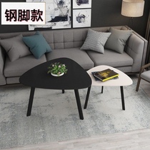 Simple Baking Varnish Steel Feet Tea Table Personality Creativity Triangle Small Family Oval Balcony Light Lavish Sofa Tea Table Combinations