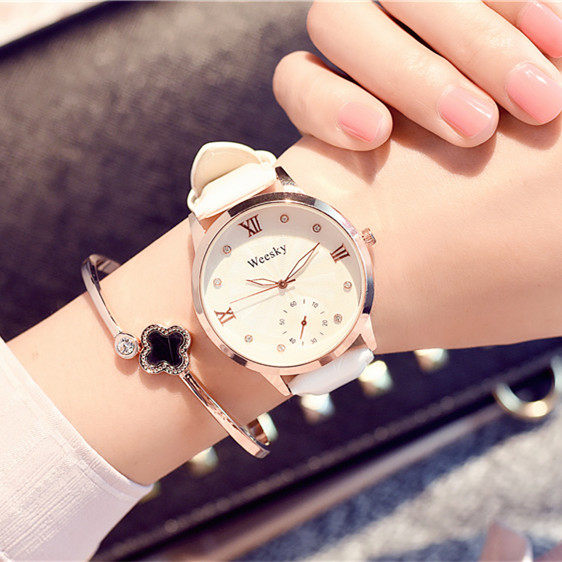 手表女机械表防水小清新可爱纯色石英原宿女生学生电子软妹简约款