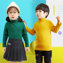 2020 new spring and autumn girls tops childrens Western style pure cotton autumn long-sleeved female baby high-neck bottoming shirt