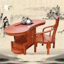 Mahogany furniture solid wood tea table Mahogany tea table waist-shaped tea table African hedgehog Rosewood Kung Fu tea several tea trays