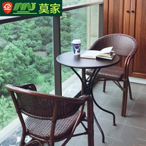 Balcony Table And Chairs Small Tea Table Outdoor Patio Table And Chairs Garden Open-air Home Outdoor Casual Rattan Chair Three Sets