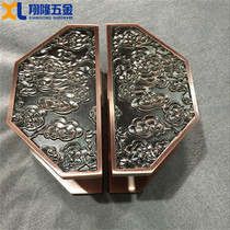 Antique glass door handle wooden door handle semi-circular black bronze door handrail new Chinese round handle