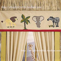 African jungle * Foreign trade embroidery decal patch embroidery curtain window screen door curtain Partition curtain hanging curtain