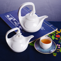 Creative ceramic teapot tea set Pure white bone China teapot tea maker Modern minimalist swan pot custom logo