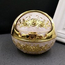 Zinc alloy ashtray sealed with cover self-extinguishing car covered household students lazy bedroom ashtray dormitory