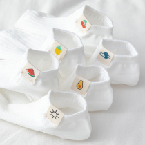 White Socks Children Short Socks Cute Shallow Mouth Summer Ins Tide Net Red Pure Cotton Low Barrel Boat Socks Lady Summer Thin