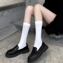 White Jk Socks Children Silk Socks Pure Desire Goose Down Over Knee-length Silo Socks Summer Thin middle cylinder Sox Semi-cylinder calf Sox