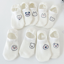 Boat Sox women Summer slim Pure Cotton Non-slip and Invisible Socks Shallow Mouth Day Socks Children White Socks Summer