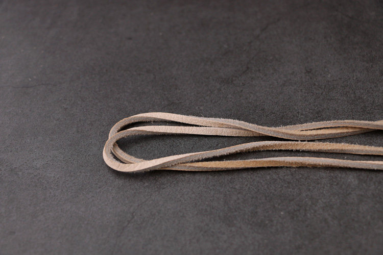 高桥吾郎 意大利进口鹿皮绳 项链浅咖啡本色 送琉璃锁珠