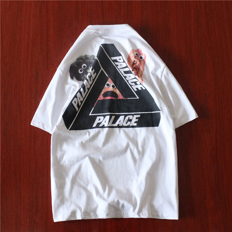 欧美街头潮牌palace短袖趣味健康蔬菜印花圆领宽松t恤男女情侣 潮