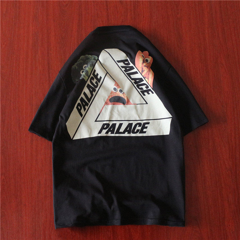 欧美街头潮牌palace短袖趣味健康蔬菜印花圆领宽松t恤男女情侣 潮