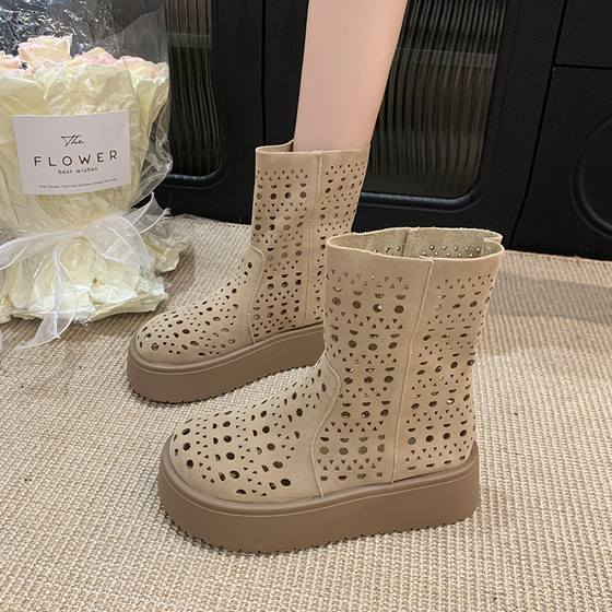 Fashionable and elegant Maillard Collar Boots for women 2025 spring and summer new hollow breathable thick sole mid-tube fashion boots
Fashionable and elegant Maillard Collar Boots for women 2025 spring and summer new hollow breathable thick sole mid-tube fashion boots