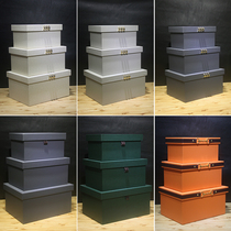 Huaren leather modern new Chinese jewelry box storage box decorative box decorative box jewelry box model room soft decoration storage