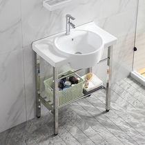 Small household type floor type ceramic washbasin washbasin toilet washbasin toilet washing pool simple bracket balcony column basin