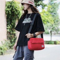 Small satchel mens trendy canvas postman bag Japanese simple retro wide shoulder strap messenger bag female literary student shoulder bag