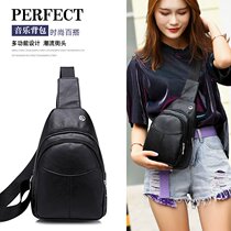 2018 new Korean version of the chest bag womens soft leather shoulder bag womens bag fashion trend leisure chest bag messenger small backpack