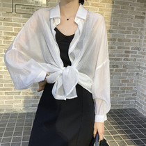 Sunscreen womens coat cardigan thin outer shawl with skirt skirt 2021 summer new fairy air chiffon shirt